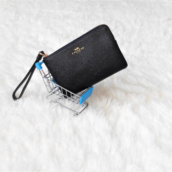Coach Corner Zip Wristlet Midnight F58032 - Picture 1 of 14